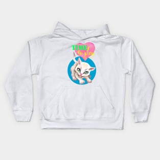 Sweet cute white kitten best friend. Love you cat. Kids Hoodie